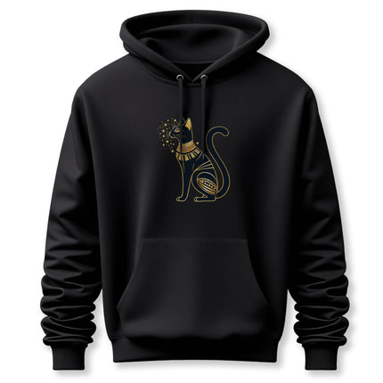 Bastet Cat Hoodie with Gold Stars Hoodie | Ancient Egyptian Unisex Pullover V2