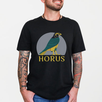 Horus T-Shirt | Ancient Egyptian Falcon God Graphic Print Unisex Tee Shirt