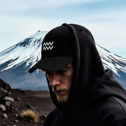 Embroidered Hat with Aquarius Zodiac Graphic V1