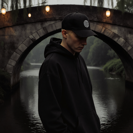 Embroidered hat with Chinese Shou Longevity Symbol V1