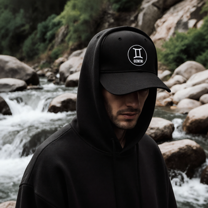 Embroidered hat with Gemini Zodiac Symbol V2
