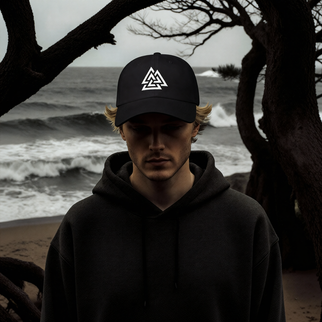 Norse Valknut Symbol Baseball Cap | Viking Warrior's Knot Embroidered Hat