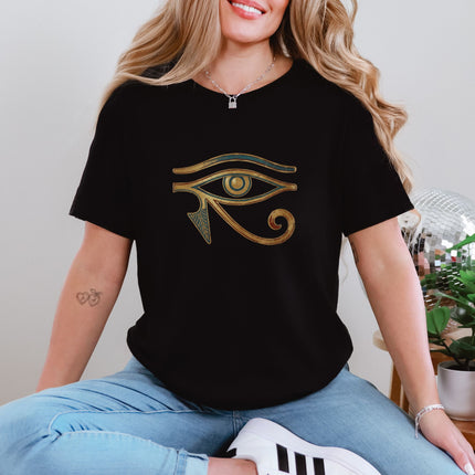 Golden Eye of Horus T-Shirt | Egyptian Mythology Symbol Unisex Tee Shirt
