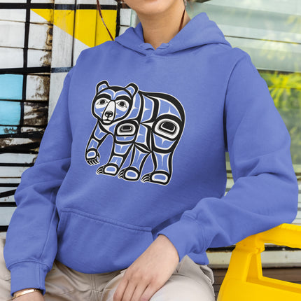 Haida Bear Formline Native American Hoodie | Indigenous Northwest Coast Pullover Hoodie