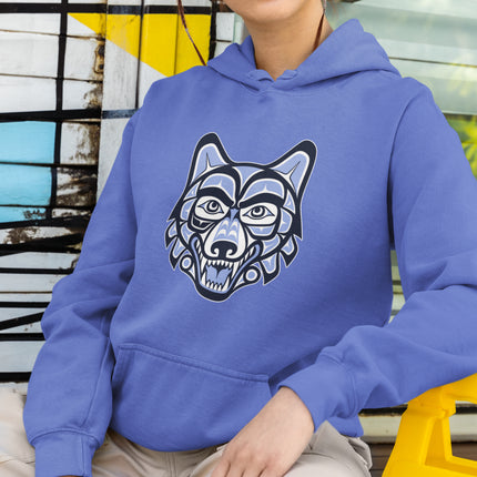 Haida Wolf Hoodie | Indigenous Pacific Northwest Art Pullover | Comfort Colors Hoodie