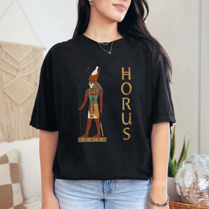 Horus Egyptian God T-Shirt - Hieroglyphic Graphic Art Comfort Colors Tee
