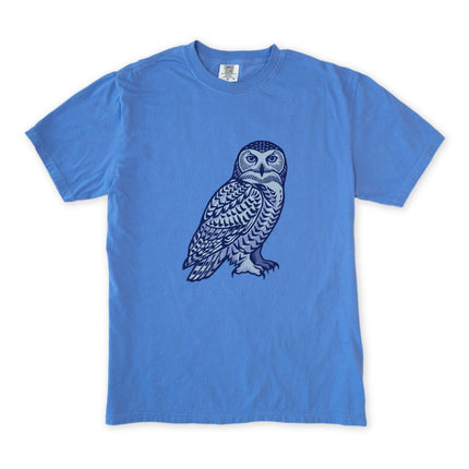 Inuit Inspired Geometric Owl T-Shirt | Arctic Bird Graphic Unisex Tee Shirt