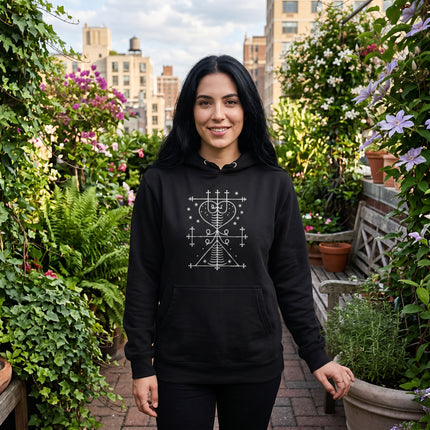 Maman Brigitte Veve Hoodie | Voodoo Occult Symbol Apparel
