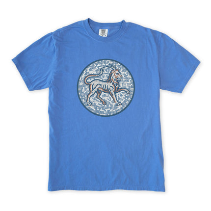 Ancient Mosaic Chimera T-Shirt | Mythological Blue Lion-Goat Unisex Unisex Tee
