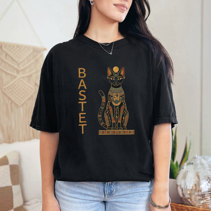 Bastet Egyptian Cat Goddess T-Shirt | Ancient Art Graphic Comfort Colors Tee