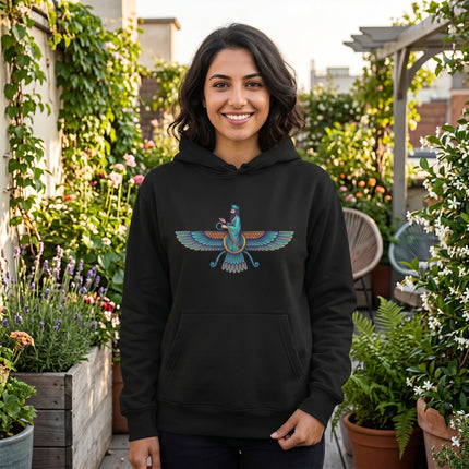 Persian Faravahar Hoodie - Zoroastrian Symbol Spiritual Art