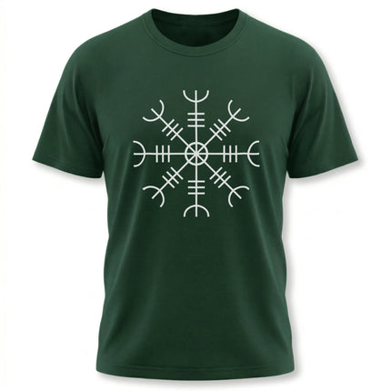 Norse Aegishjalmur symbol graphic t-shirt featuring the Helm of Awe design.
