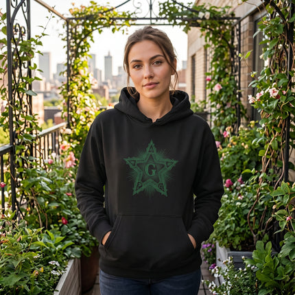 Masonic Blazing Star Hoodie - Freemasonry Sacred Geometry Pullover