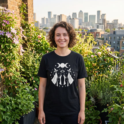 Triple Goddess Moon Phases Graphic Tee | Witches Moon Apparel