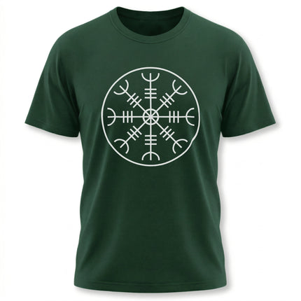 Viking Aegishjalmur Norse symbol graphic tee shirt design.