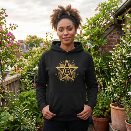 Freemason Blazing Star Hoodie - Masonic Enlightenment Graphic Pullover