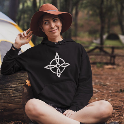Witch's Knot Celtic symbol graphic on unisex hoodie pullover sweatshirt.