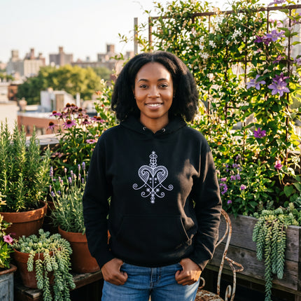Erzulie Freda Veve Hoodie - Voodoo Queen Spiritual Symbol