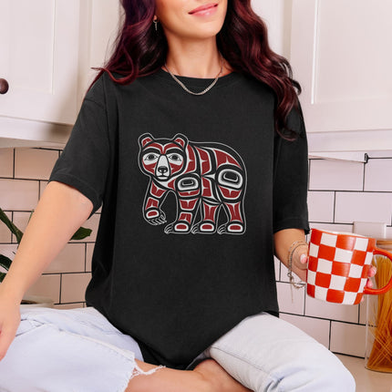 Haida Bear Indigenous Art T-Shirt | Pacific Northwest Coast Graphic Tee Tshirt