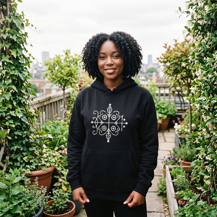 Papa Legba Veve Hoodie - Haitian Vodou Sacred Geometry Art