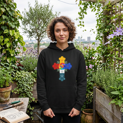 Rosy Cross Occult Art Hoodie - Sacred Geometry Graphic
