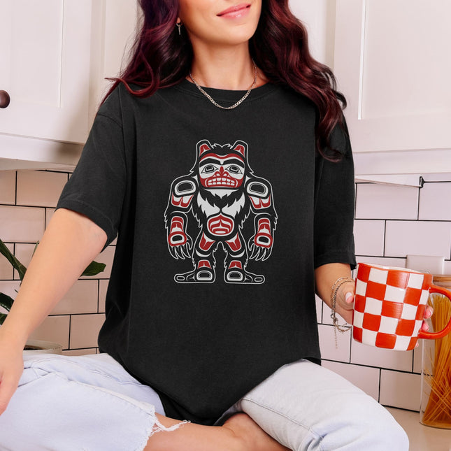 Haida Sasquatch Bigfoot T-Shirt | Indigenous Pacific Northwest Art Tshirt