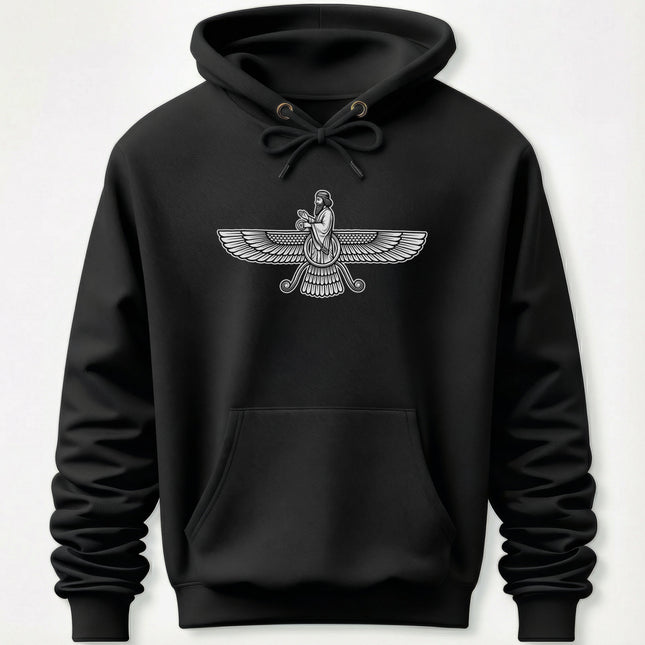 Faravahar Zoroastrian Symbol Hoodie | Unisex Graphic Pullover V1