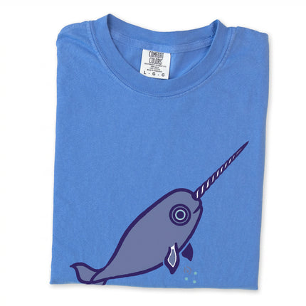 Inuit-inspired narwhal graphic tee featuring arctic ocean wildlife art.