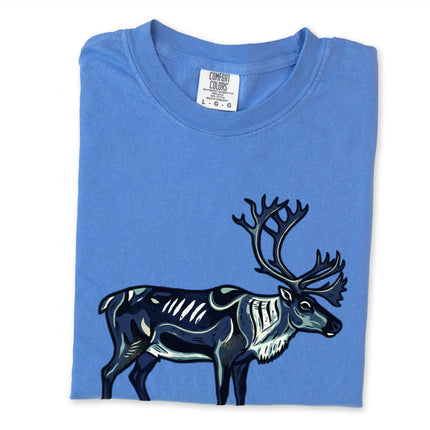 Inuit caribou symbol graphic tee shirt with arctic reindeer design.