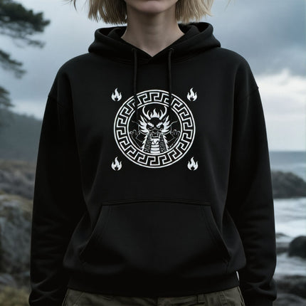 Dragon Graphic Hoodie | Fierce Chinese Serpent Unisex Pullover V5