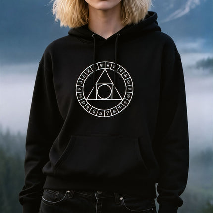 Philosopher's Stone Hoodie With Alchemy Symbols | Sacred Geometry Pullover V2