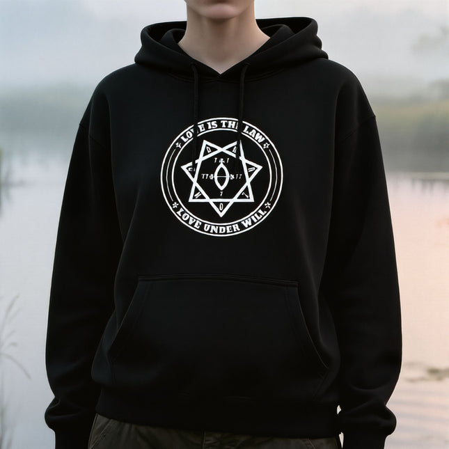 Star of Babalon Love Is The Law Love Under Will Hoodie | Unisex Pullover V3