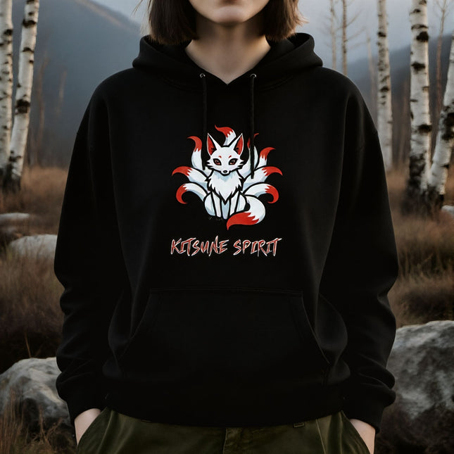 Kitsune Spirit Nine-Tailed Fox Hoodie | Japanese Folklore Unisex Pullover V1