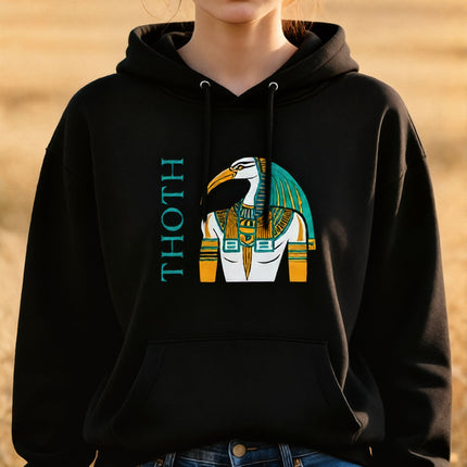 Thoth Hoodie | Ancient Egyptian God Graphic and Text Unisex Pullover V1