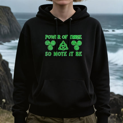 Power of Three So Mote It Be Triskelion Triquetra Hoodie | Pagan Witchy V1