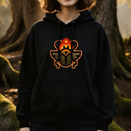 Khepri Scarab Sun Hoodie | Ancient Egyptian Mythology Unisex Pullover V5