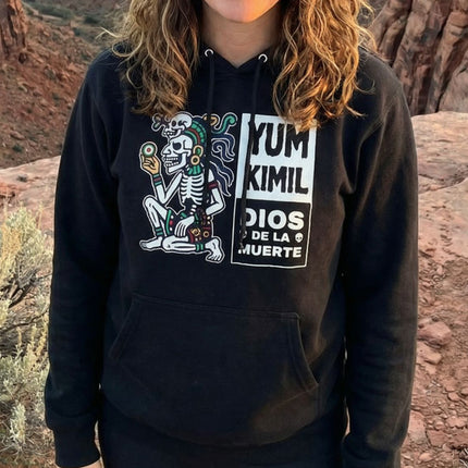 Yum Kimil Mayan Death God Skeleton Hoodie | Mesoamerican Deity Pullover V2