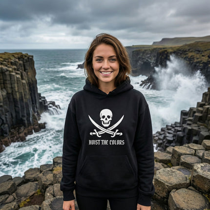 Pirate Skull Crossed Swords "Hoist The Colors" Hoodie | Jolly Roger Pullover V1