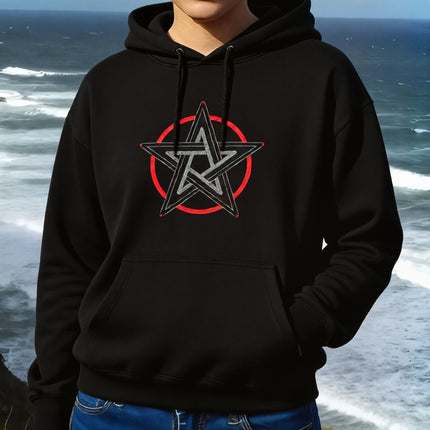 Pentagram Hoodie | Gothic Pentacle Design Unisex Pullover V6
