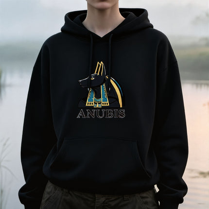 Anubis Hoodie | Ancient Egyptian God Text & Graphic Unisex Pullover V1
