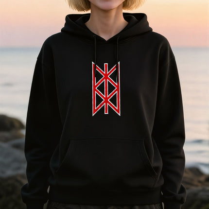 Norse Web of Wyrd Hoodie |  Red Graphic Viking Unisex Pullover V3