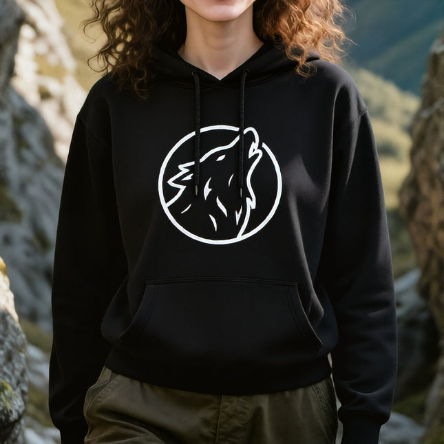 Howling Wolf Circle Graphic Hoodie | Graphic Unisex Pullover V1