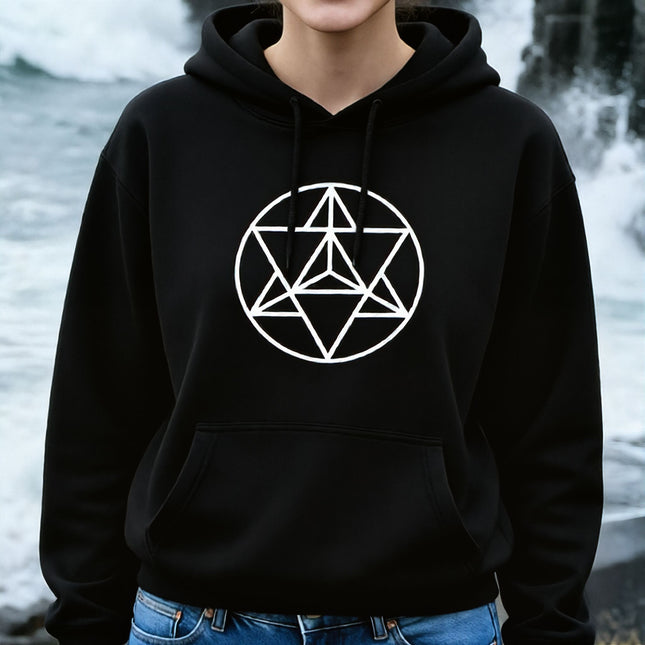 Sacred Geometry Merkaba Hoodie | Unisex Graphic Pullover V2