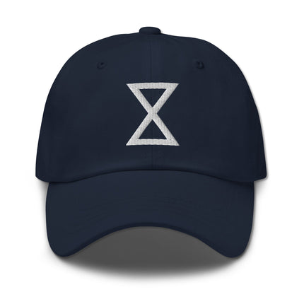 Embroidered Kapemni Symbol dad hat made from breathable unstructured cotton material.