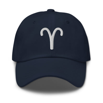 Embroidered Aries Zodiac Symbol dad hat baseball cap for astrology signs.