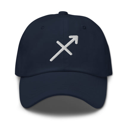 Sagittarius zodiac embroidered hat featuring the astrology constellation symbol.