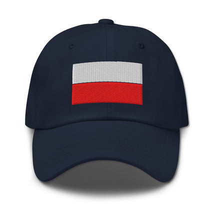 Embroidered Poland flag dad hat baseball cap showing Polish pride.
