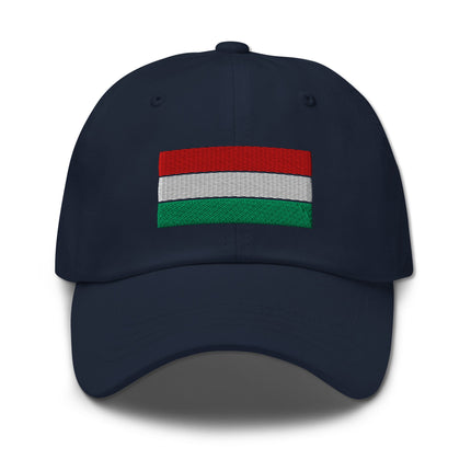 Embroidered Hungarian flag baseball cap showing national pride.