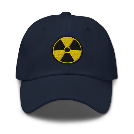 Radioactive Symbol Dad Hat | Nuclear Hazard Embroidered Baseball Cap