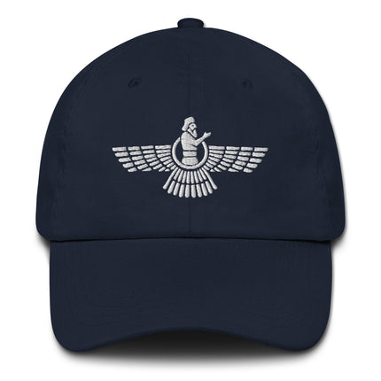 Zoroastrian Faravahar Symbol Embroidered Hat | Persian Pride Baseball Cap